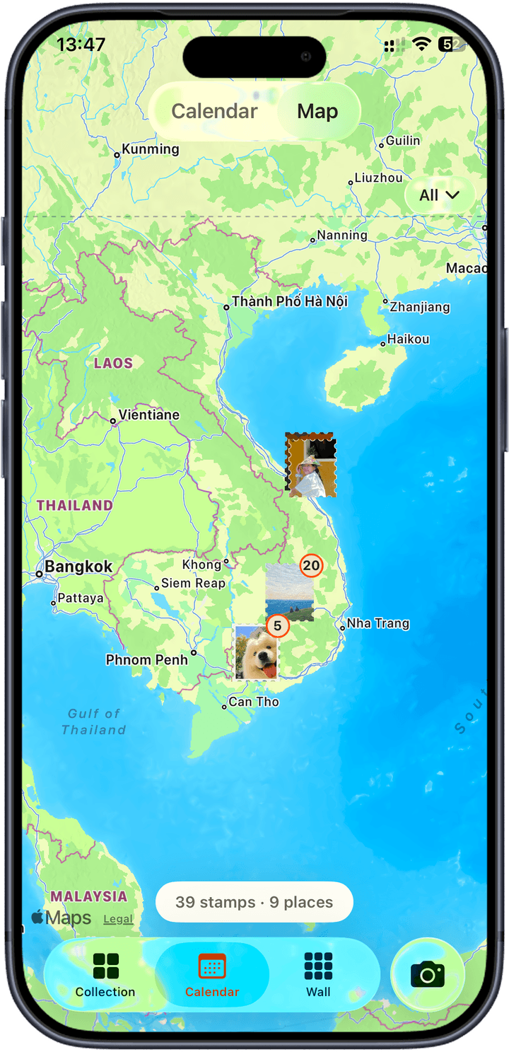 Stampist map screen