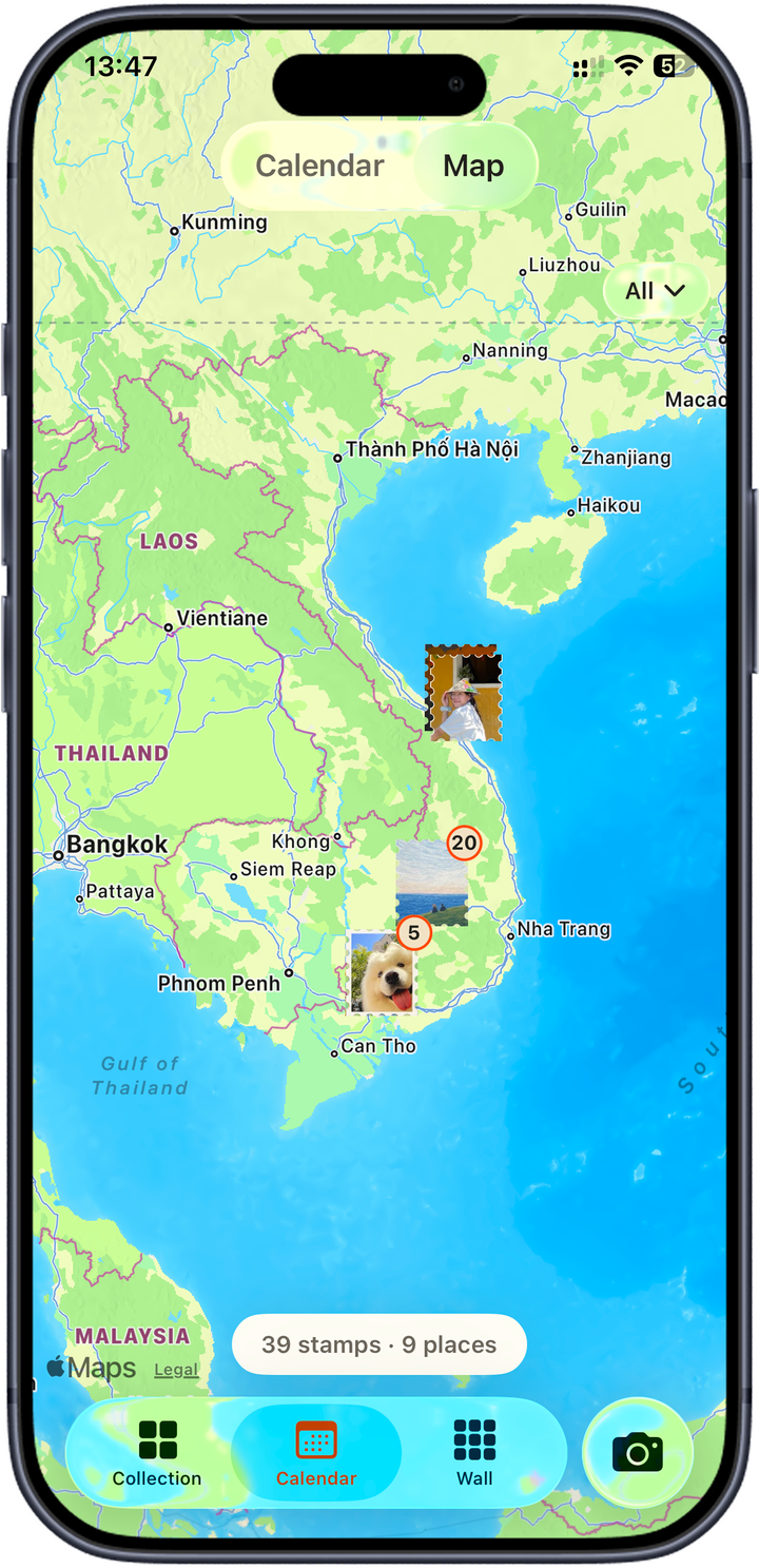 Stampist map screen